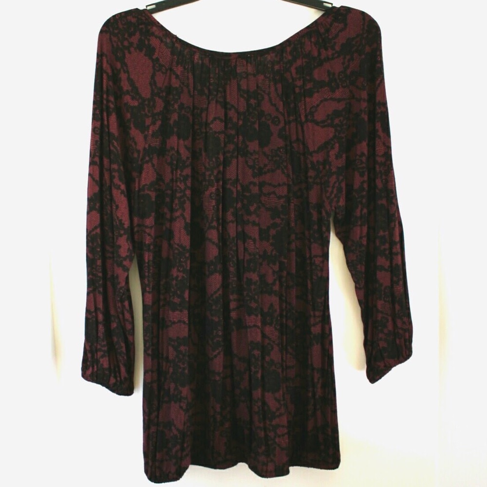{Michael Kors} Merlot and Black Top - Picture 2 of 4